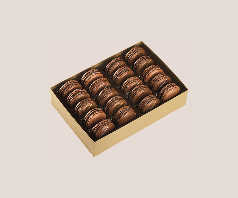 Coffret 20 macarons chocolat