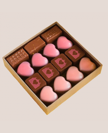 15 chocolats boite saint valentin 2024 cœur